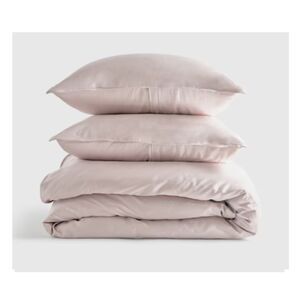 Quince Bamboo Duvet Cover Full Queen Set Blush NWOT